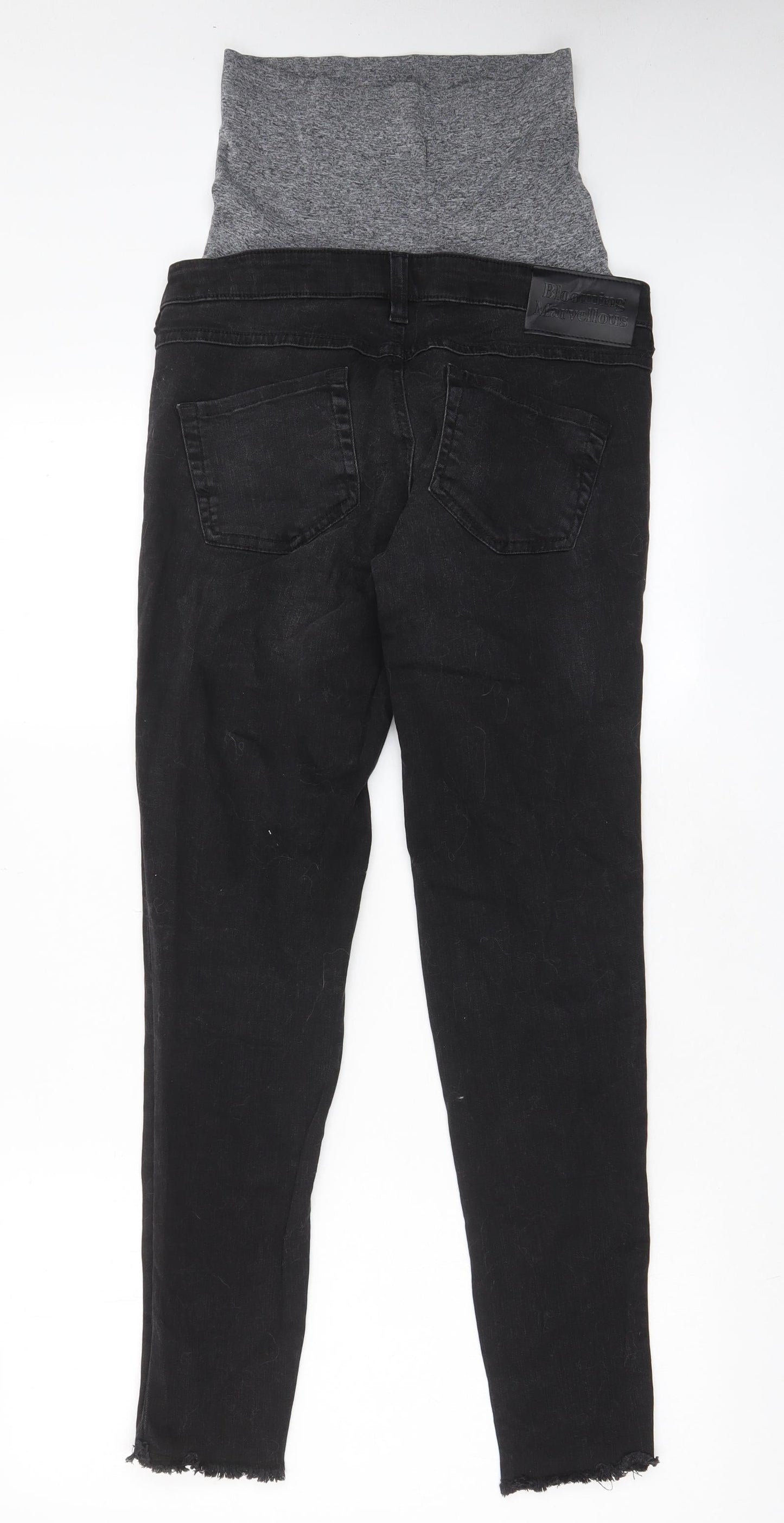 Blooming Marvellous Womens Black Cotton Skinny Jeans Size 10 L28 in Regular Zip - Pockets, Belt Loops