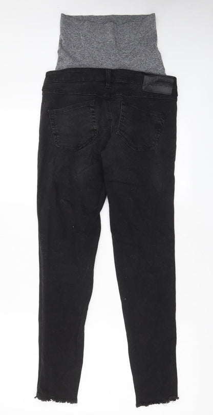 Blooming Marvellous Womens Black Cotton Skinny Jeans Size 10 L28 in Regular Zip - Pockets, Belt Loops