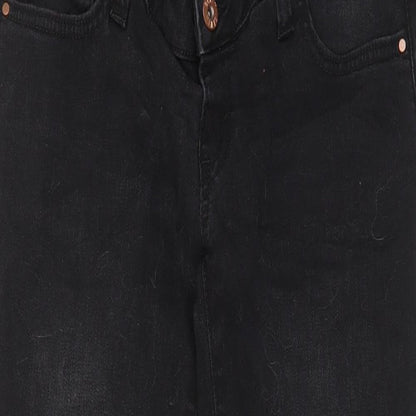 Blooming Marvellous Womens Black Cotton Skinny Jeans Size 10 L28 in Regular Zip - Pockets, Belt Loops