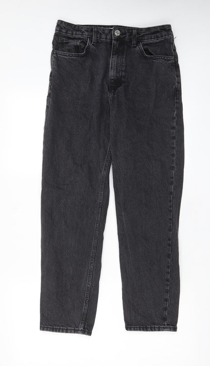 Womens UK Size 8 Mango Regular Fit Mom Black Jeans