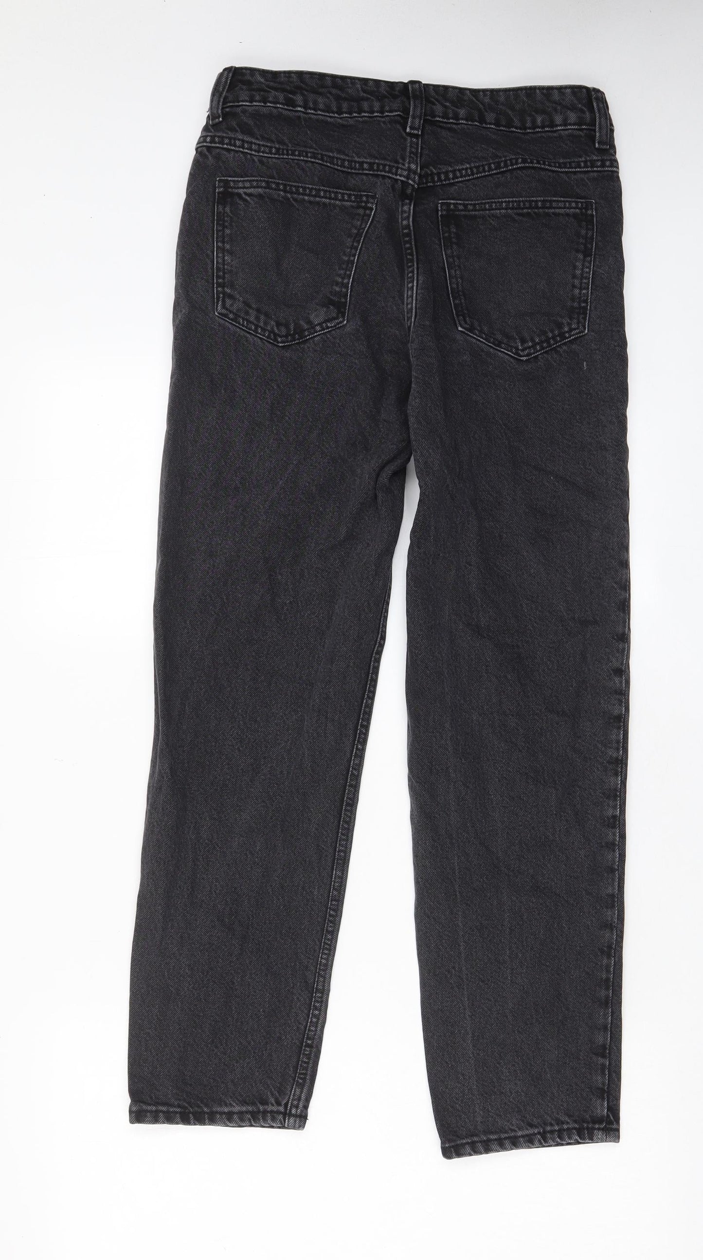 Womens UK Size 8 Mango Regular Fit Mom Black Jeans