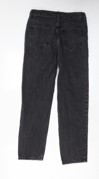 Womens UK Size 8 Mango Regular Fit Mom Black Jeans