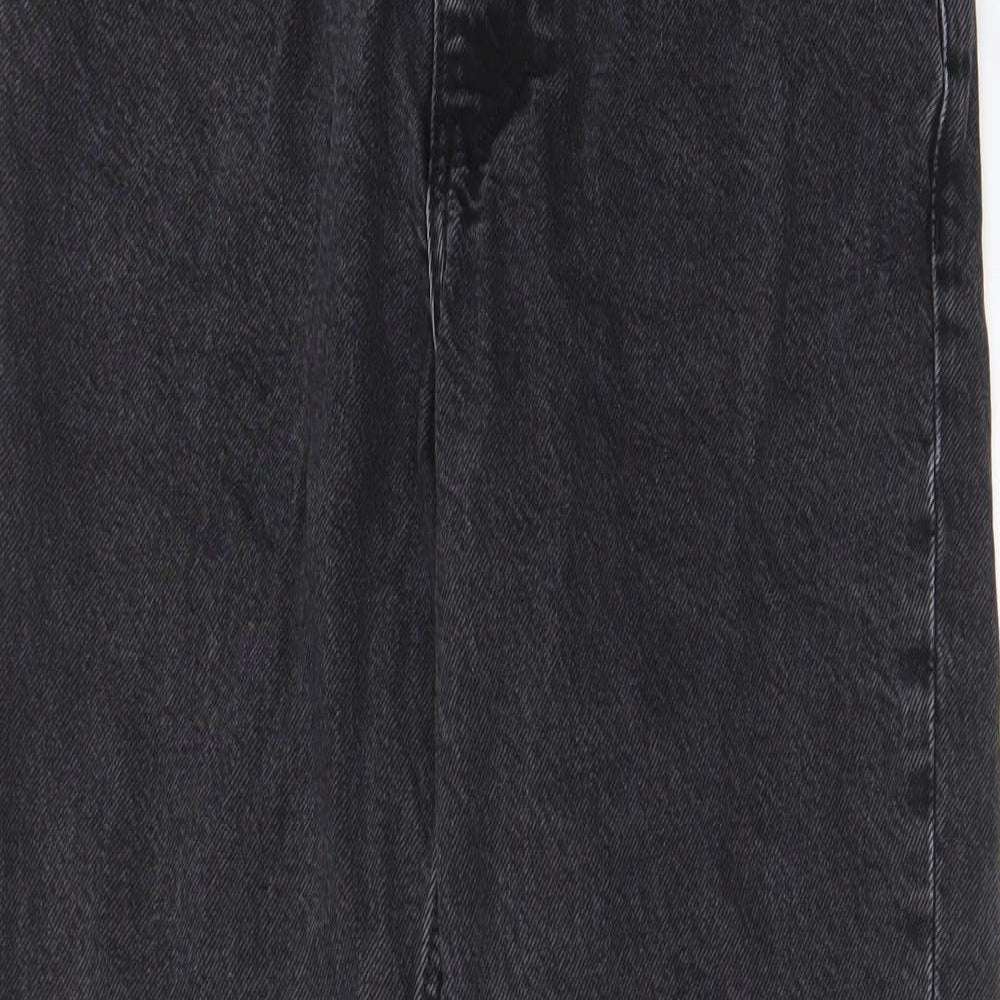 Womens UK Size 8 Mango Regular Fit Mom Black Jeans