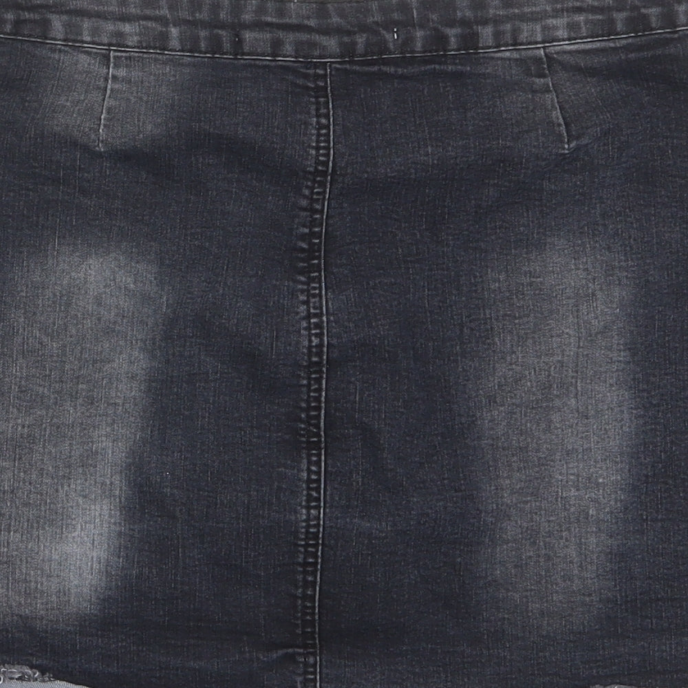 Brave Soul Womens Red Cotton A-Line Skirt Size 10 Button