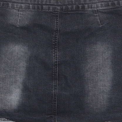 Brave Soul Womens Red Cotton A-Line Skirt Size 10 Button