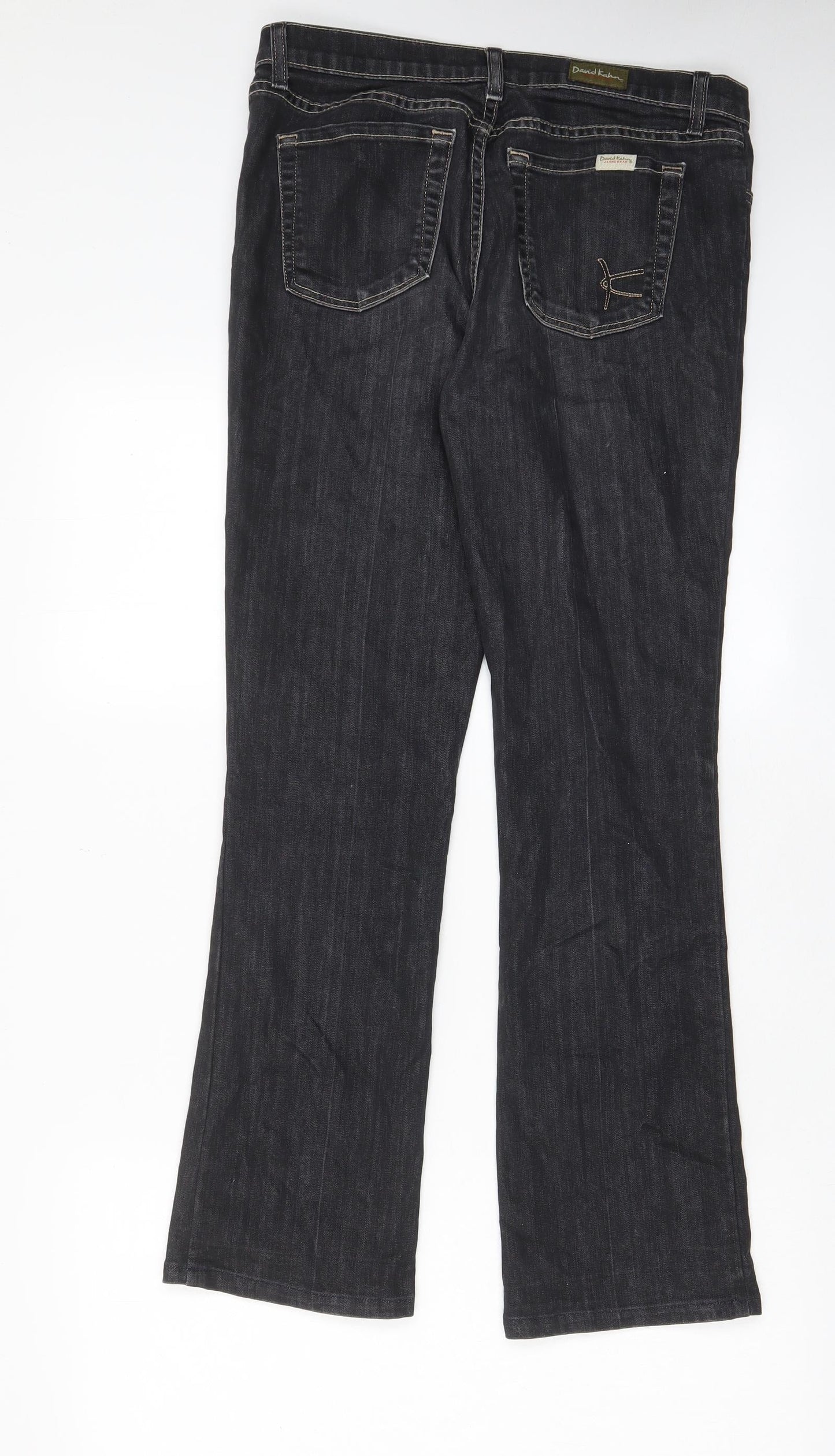 David Kahn Womens Black Cotton Straight Jeans Size 28 in L30 in Regular Zip - Pockets, Belt Loops