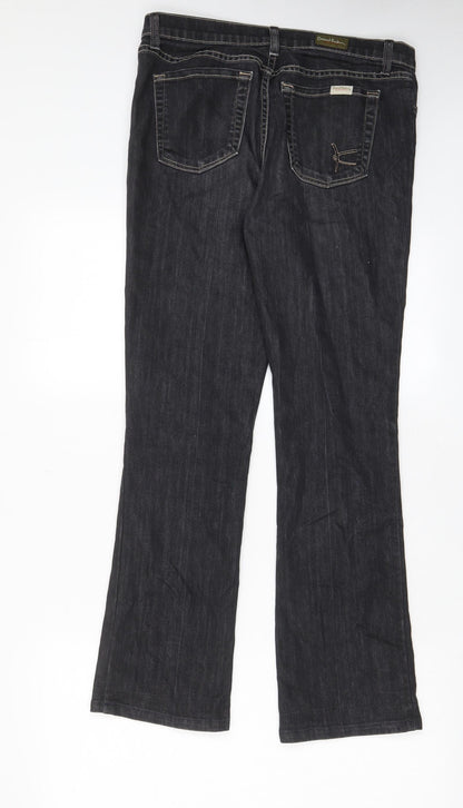 David Kahn Womens Black Cotton Straight Jeans Size 28 in L30 in Regular Zip - Pockets, Belt Loops