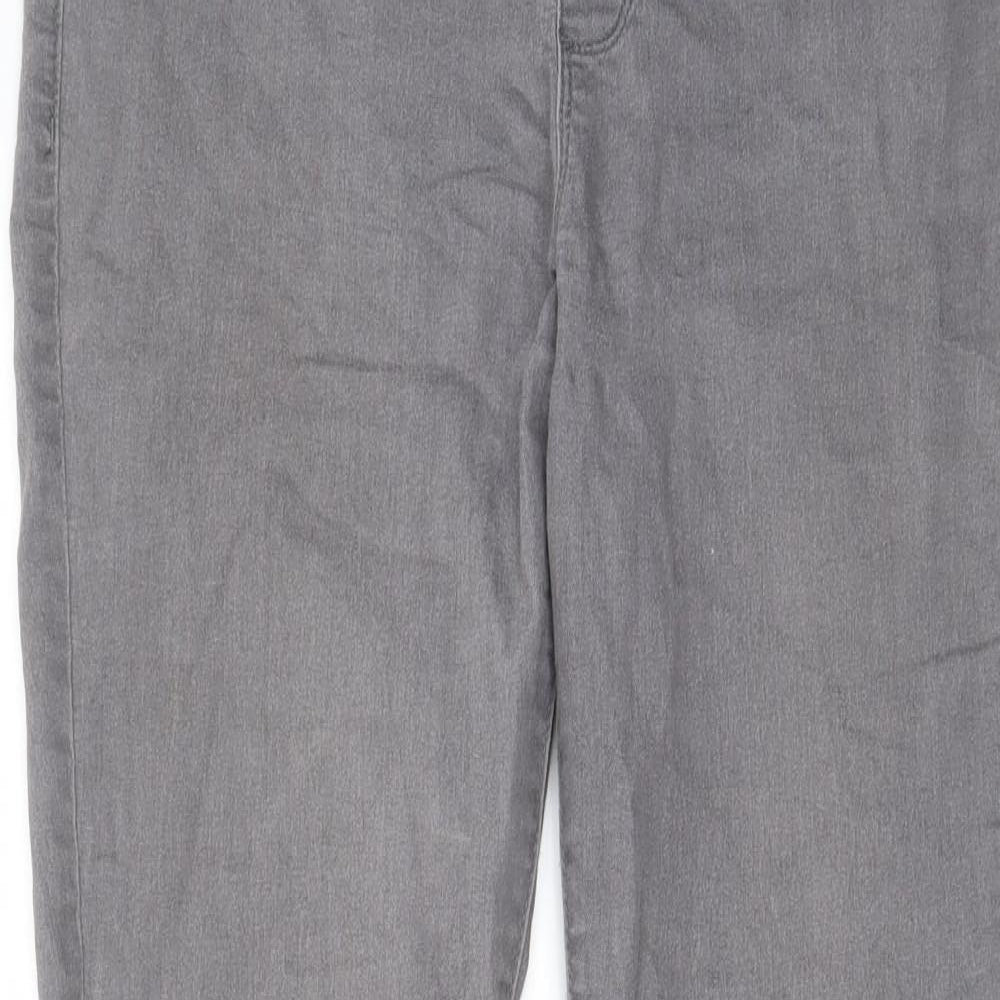 Dorothy Perkins Womens Grey Cotton Skinny Jeans Size 12 L30 in Regular - Elastic waist