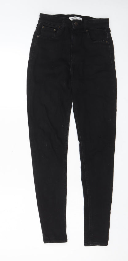 Pull&Bear Womens Black Cotton Skinny Jeans Size 6 L28 in Regular Zip - Pockets, Belt Loops