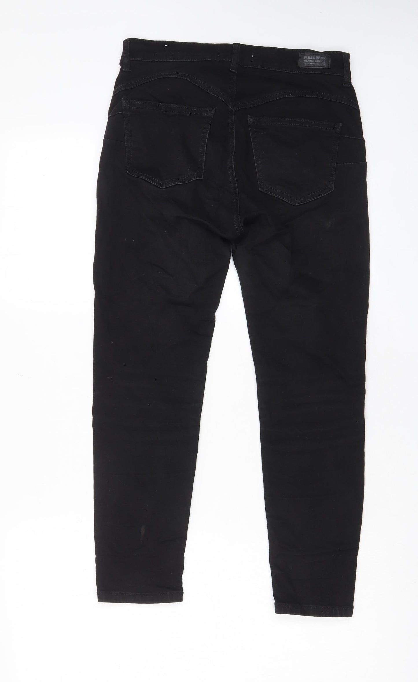 Pull&Bear Womens Black Cotton Skinny Jeans Size 12 L23 in Regular Zip - Pockets, Belt Loops