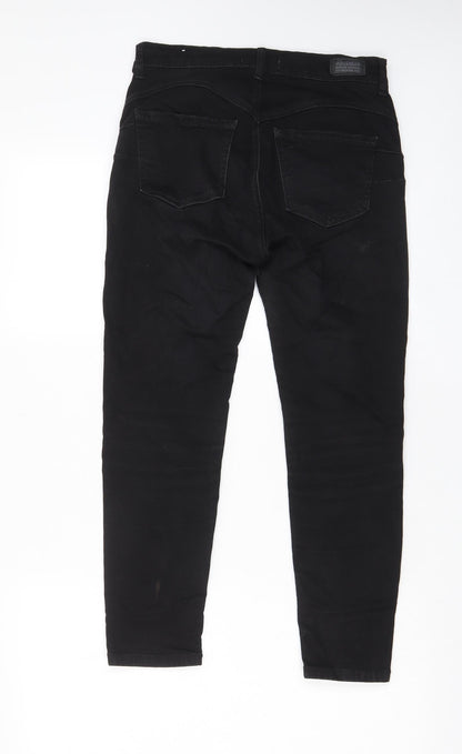 Pull&Bear Womens Black Cotton Skinny Jeans Size 12 L23 in Regular Zip - Pockets, Belt Loops