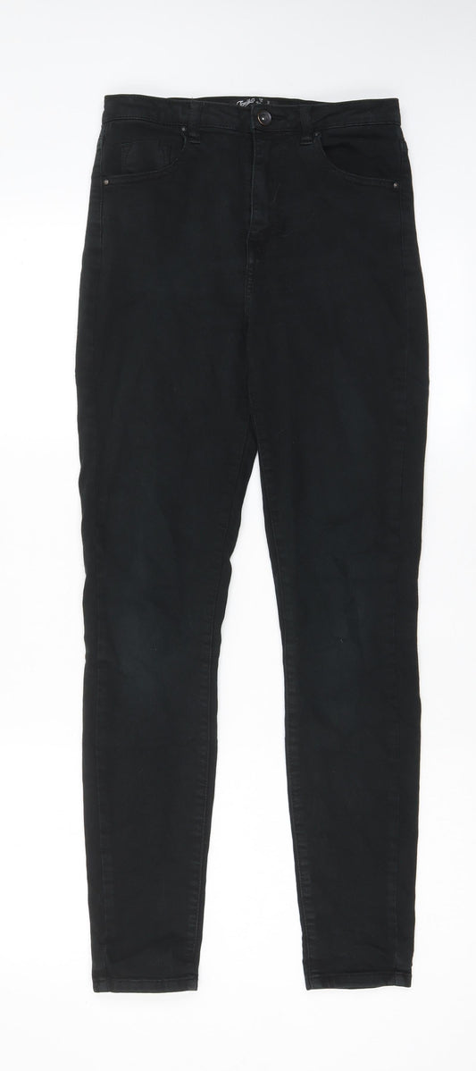 Womens UK Size 8 Toxik3 Regular Fit Skinny Black Jeans