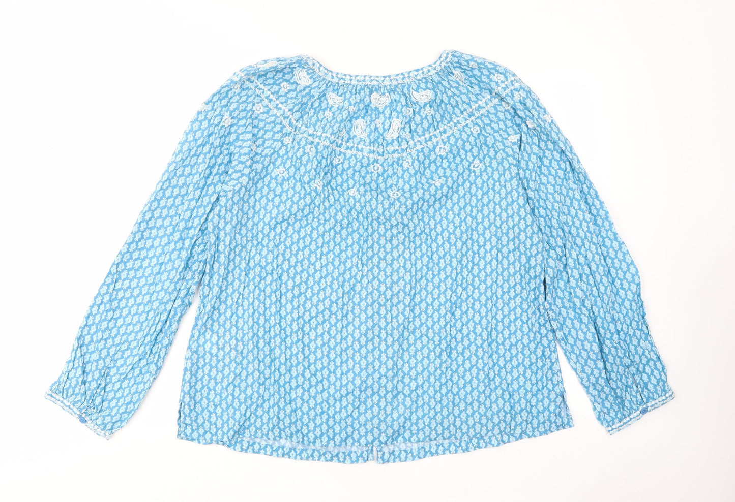 Womens UK Size 8 Marks and Spencer Blue Basic Button-Up