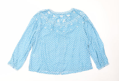 Womens UK Size 8 Marks and Spencer Blue Basic Button-Up