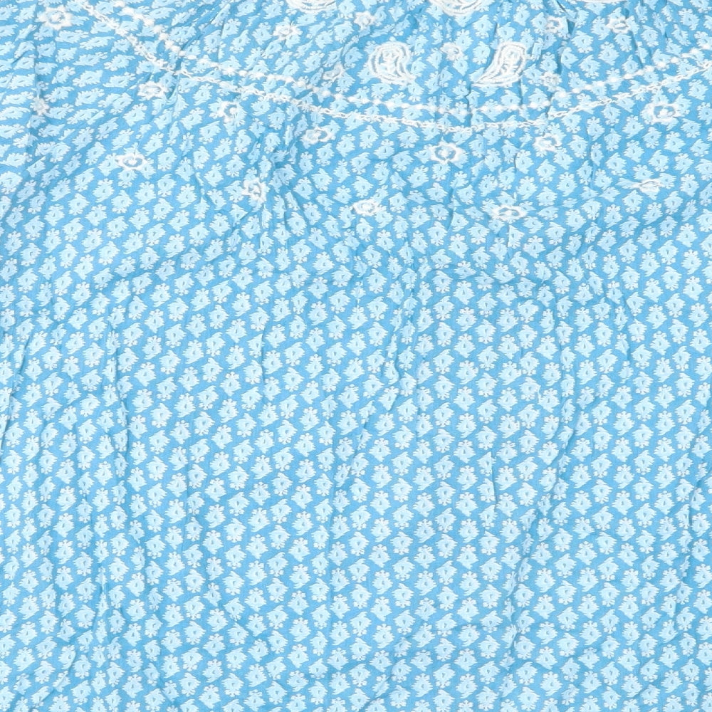 Womens UK Size 8 Marks and Spencer Blue Basic Button-Up
