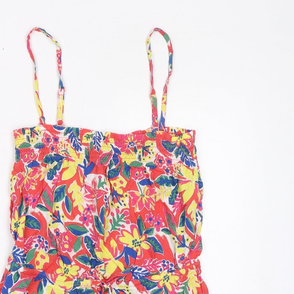 Marks and Spencer Womens Multicoloured Floral Viscose Playsuit One-Piece Size 8 Pullover