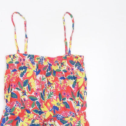 Marks and Spencer Womens Multicoloured Floral Viscose Playsuit One-Piece Size 8 Pullover