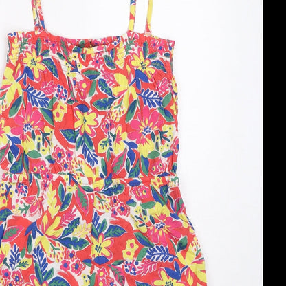 Marks and Spencer Womens Multicoloured Floral Viscose Playsuit One-Piece Size 8 Pullover