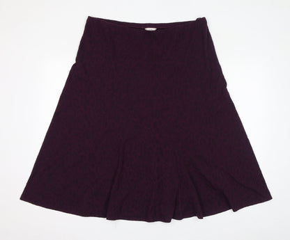Classic Womens Purple Animal Print Polyester A-Line Skirt Size 18 - Leopard Print