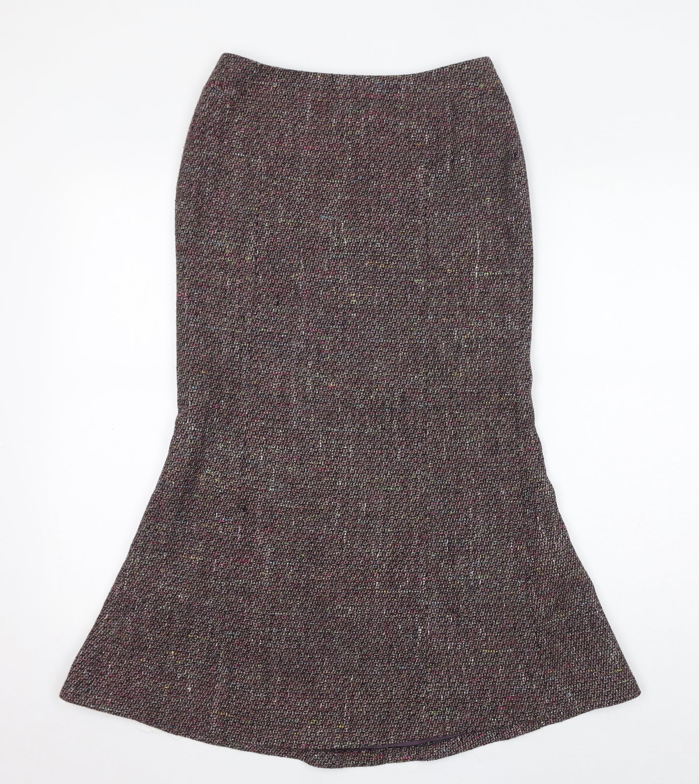 Precis Womens Purple Viscose Trumpet Skirt Size 8 Zip