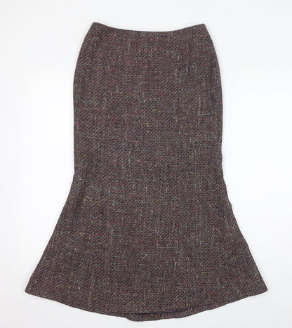 Precis Womens Purple Viscose Trumpet Skirt Size 8 Zip