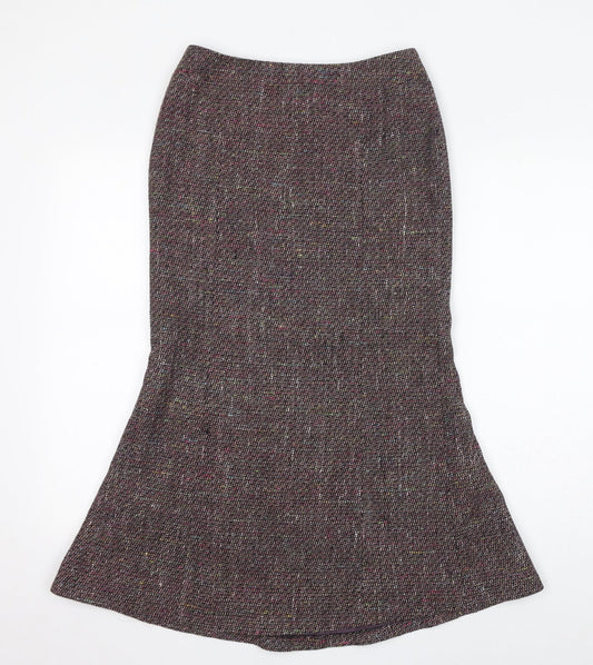 Precis Womens Purple Viscose Trumpet Skirt Size 8 Zip