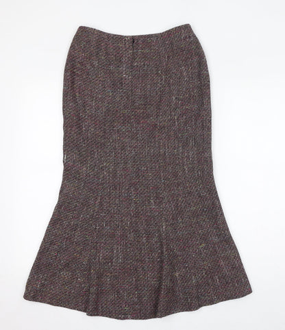 Precis Womens Purple Viscose Trumpet Skirt Size 8 Zip