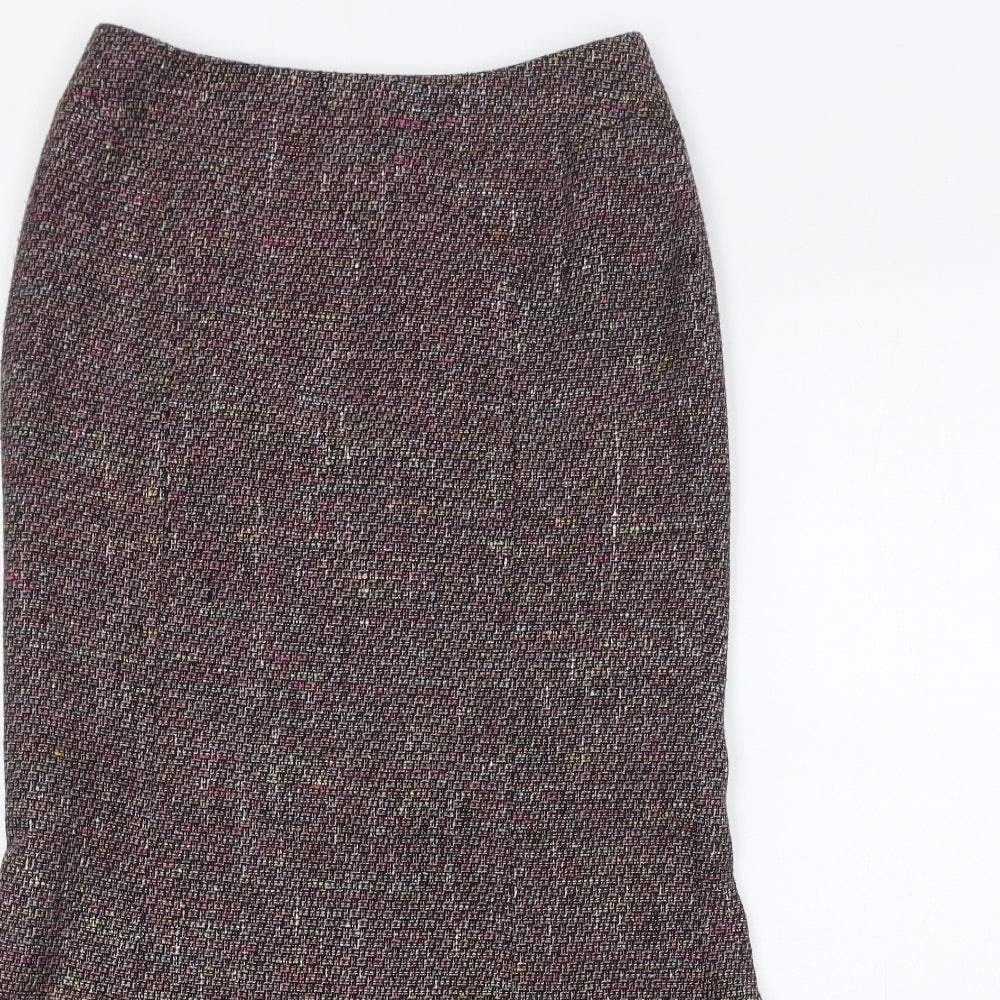 Precis Womens Purple Viscose Trumpet Skirt Size 8 Zip