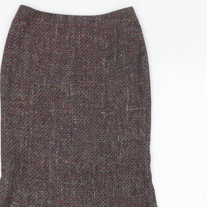 Precis Womens Purple Viscose Trumpet Skirt Size 8 Zip