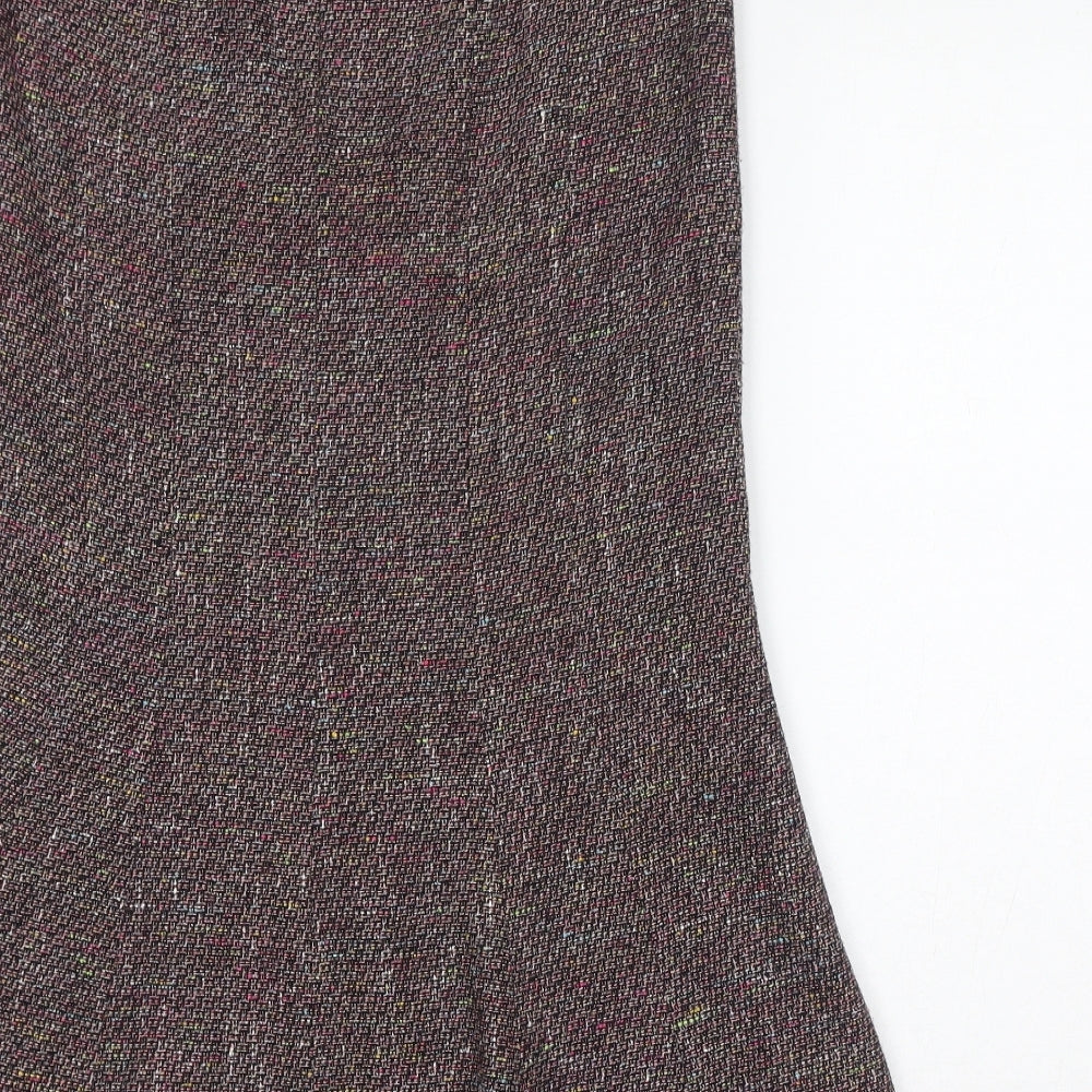 Precis Womens Purple Viscose Trumpet Skirt Size 8 Zip