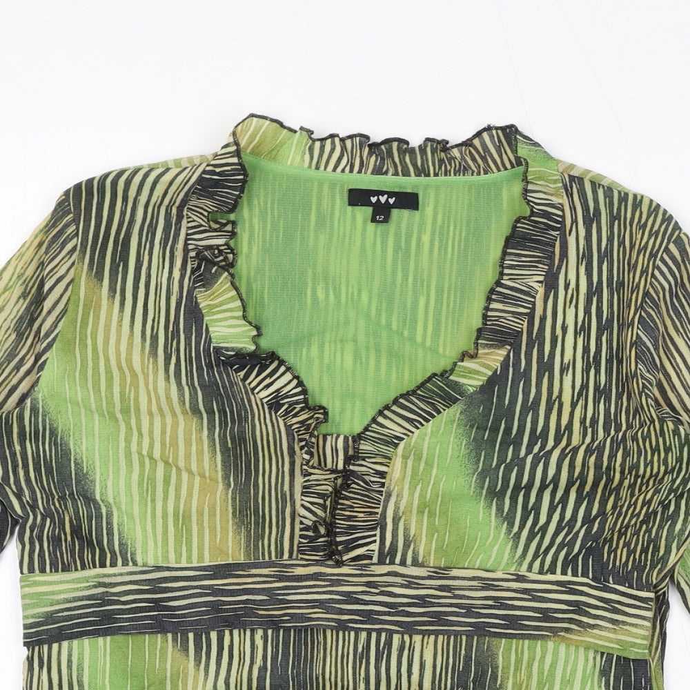 Womens UK Size 12 Per Una Green Basic Blouse