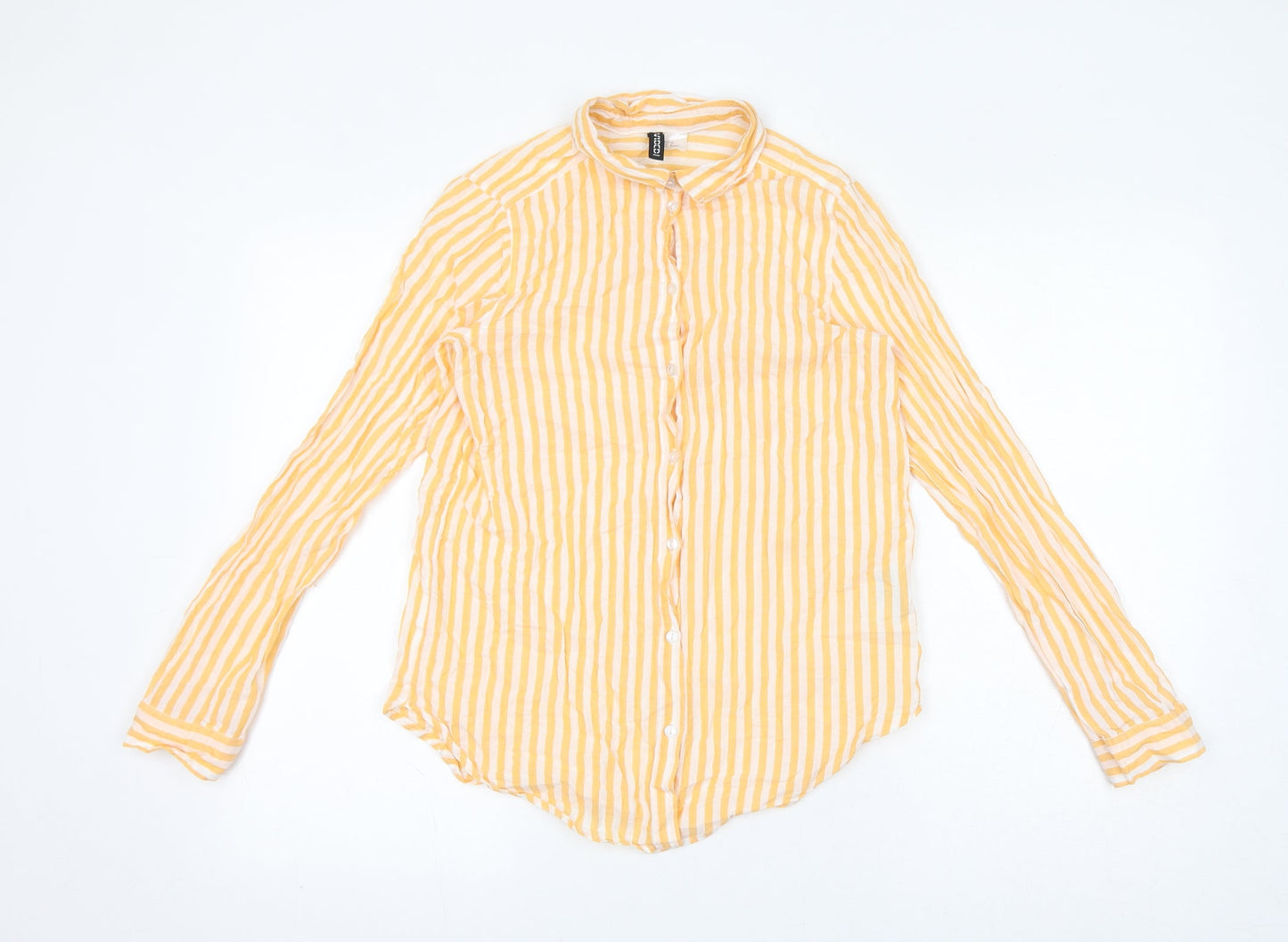 Womens UK Size 6 Divided by H&M Yellow Basic Button-Up