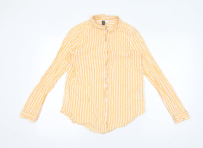 Womens UK Size 6 Divided by H&M Yellow Basic Button-Up