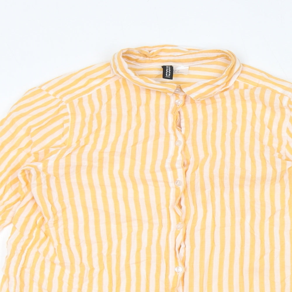 Womens UK Size 6 Divided by H&M Yellow Basic Button-Up