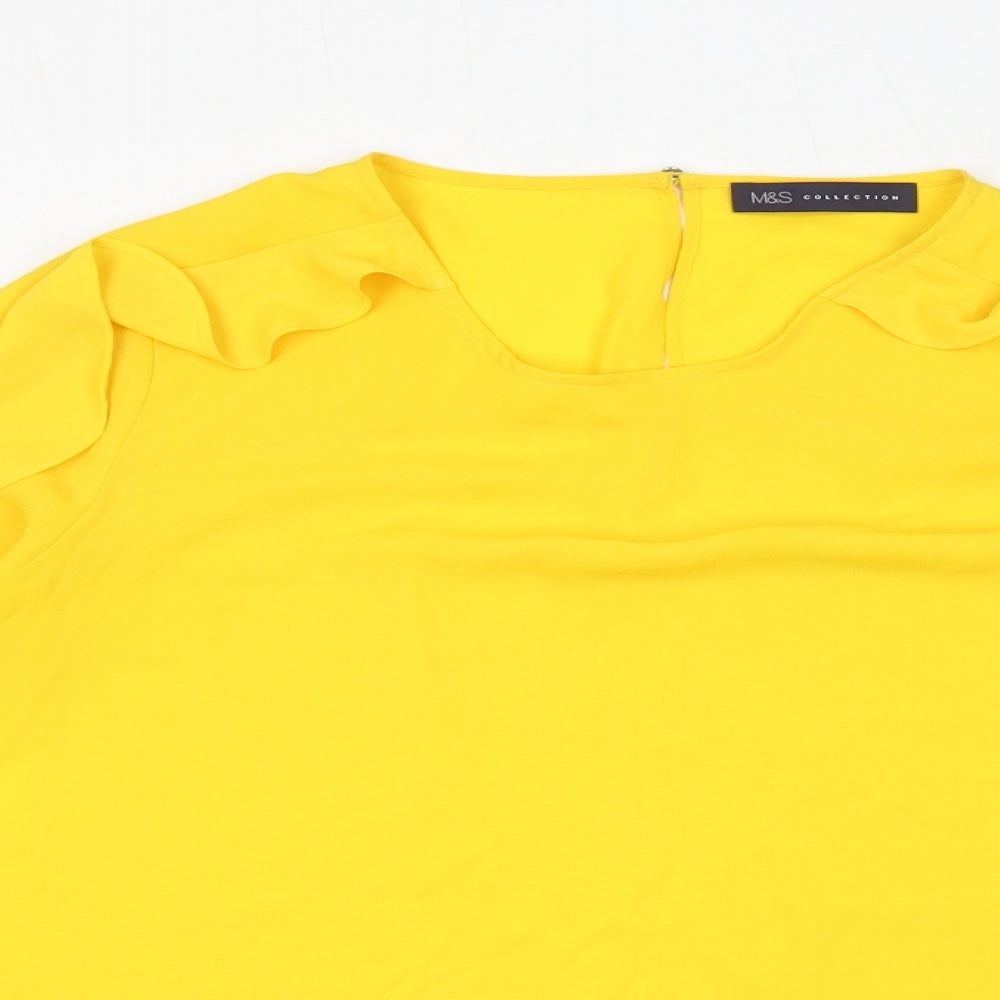 Womens UK Size 12 Marks and Spencer Yellow Basic Blouse
