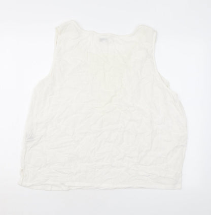 Spring Womens White Viscose Basic Tank Size 16 Roll Neck