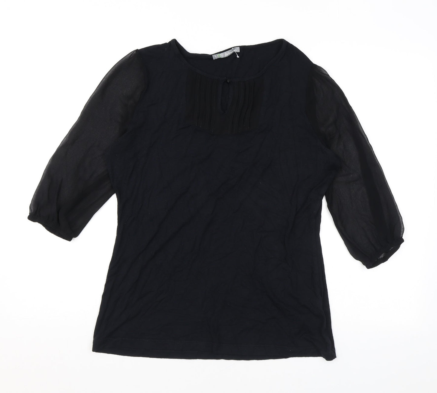 Womens UK Size 12 Marks and Spencer Black Basic Blouse