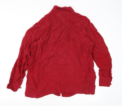 Womens UK Size 16 Marks and Spencer Red Basic Button-Up