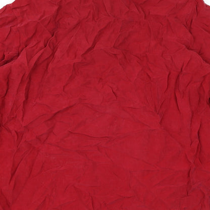 Womens UK Size 16 Marks and Spencer Red Basic Button-Up