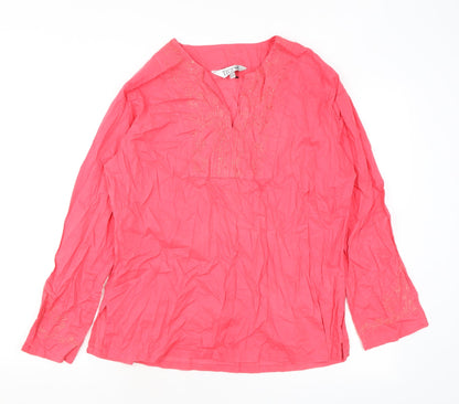 Womens UK Size 14 TIGI Pink Basic Blouse