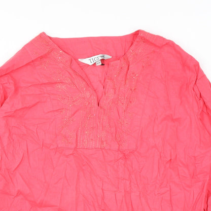 Womens UK Size 14 TIGI Pink Basic Blouse