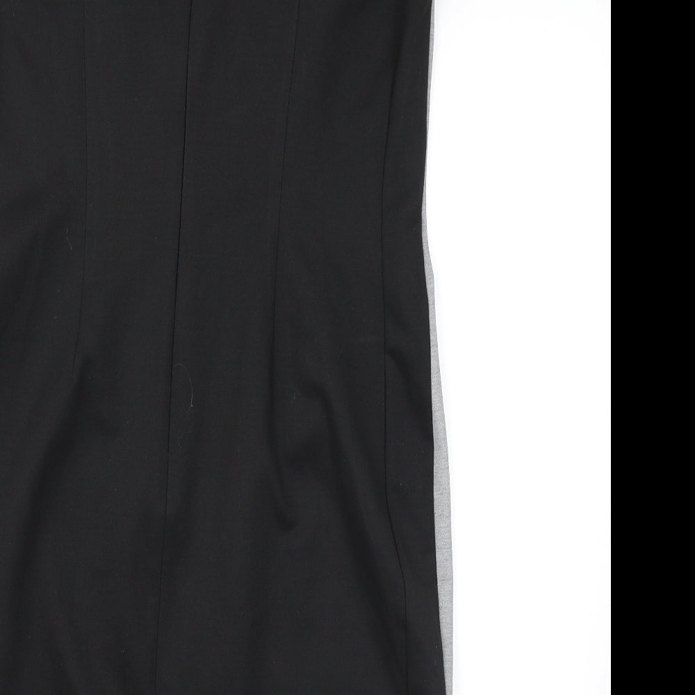 NEXT Womens Grey Colourblock Polyester Bodycon Size 14 Round Neck Zip