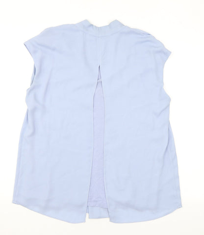 John Lewis Womens Blue Polyester Basic Blouse Size 12 V-Neck