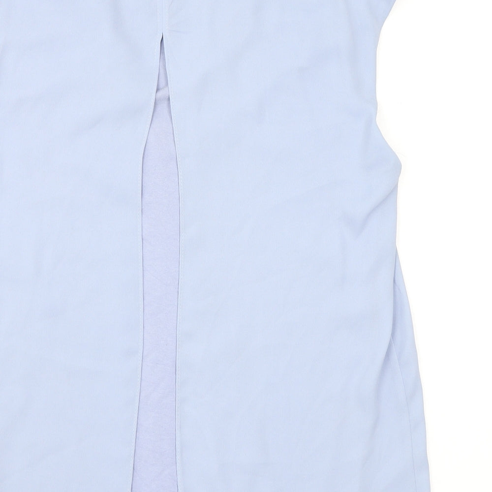 John Lewis Womens Blue Polyester Basic Blouse Size 12 V-Neck