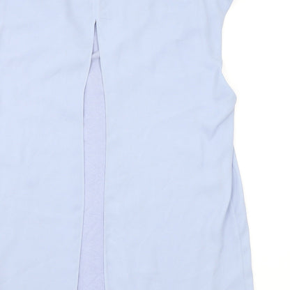 John Lewis Womens Blue Polyester Basic Blouse Size 12 V-Neck