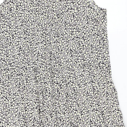 H&M Womens Multicoloured Floral Viscose Mini Size L Scoop Neck Pullover