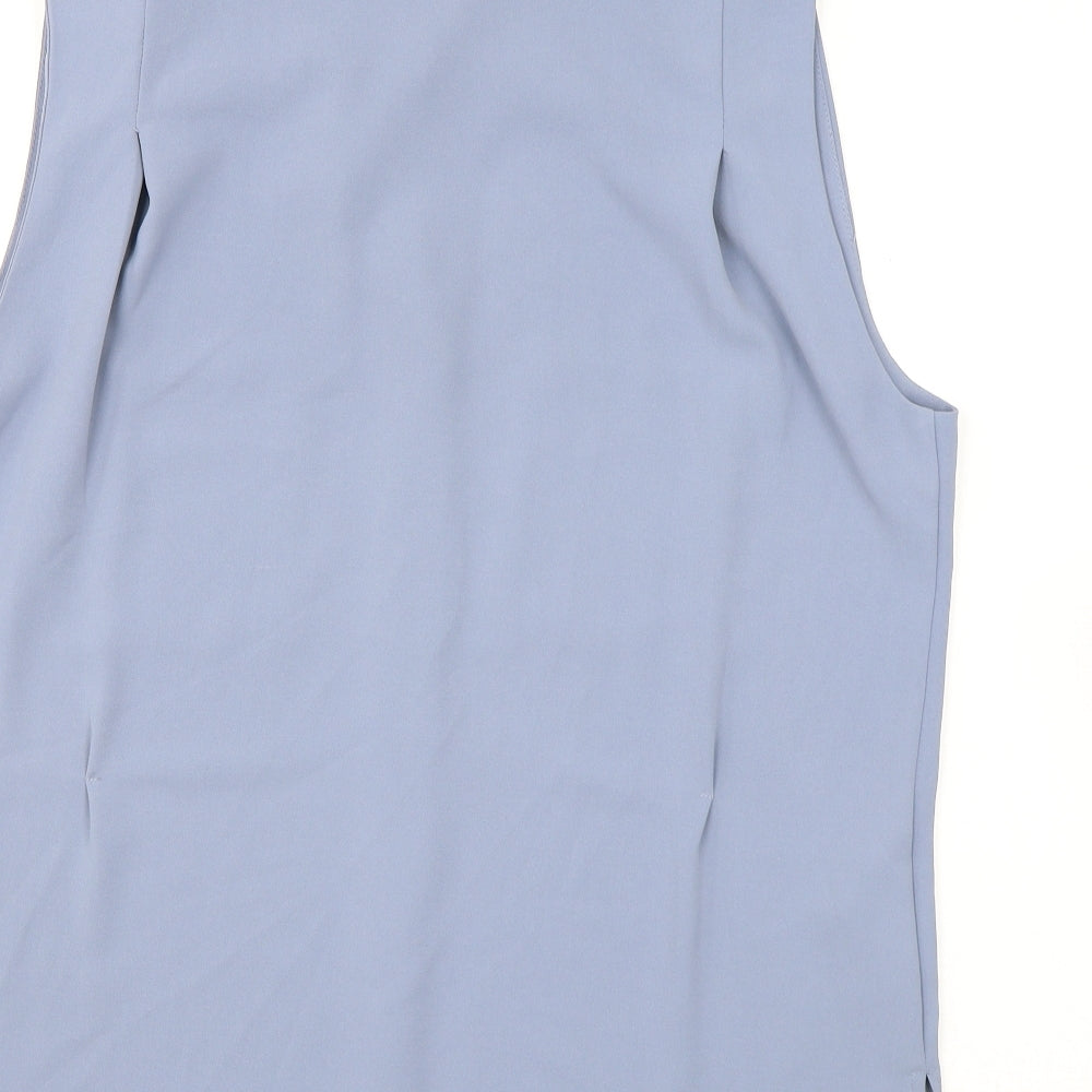 Womens UK Size M Mango Blue Basic Button-Up