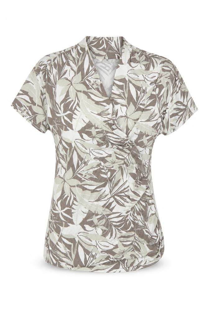 Womens UK Size 14 Marble Grey Wrap T-Shirt