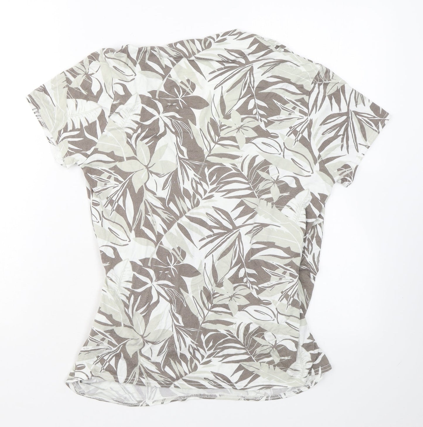 Womens UK Size 14 Marble Grey Wrap T-Shirt