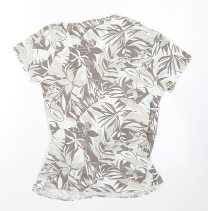 Womens UK Size 14 Marble Grey Wrap T-Shirt